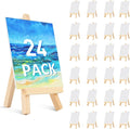 24 Pcs 5 Inch Mini Wood Display Easel, Small Wooden Easel Stand Art Craft by Unknown