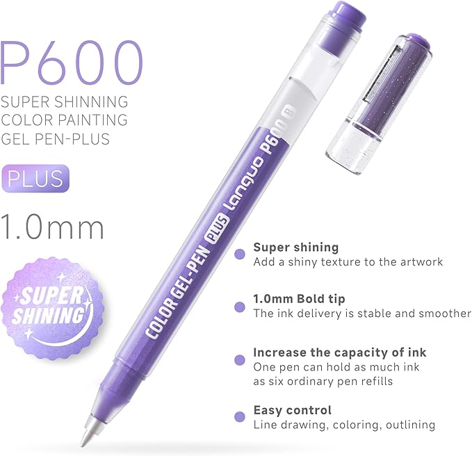 72 Color 1.0mm Glitter Markers for Adults Painting, Christmas Card Drawing - Image 3