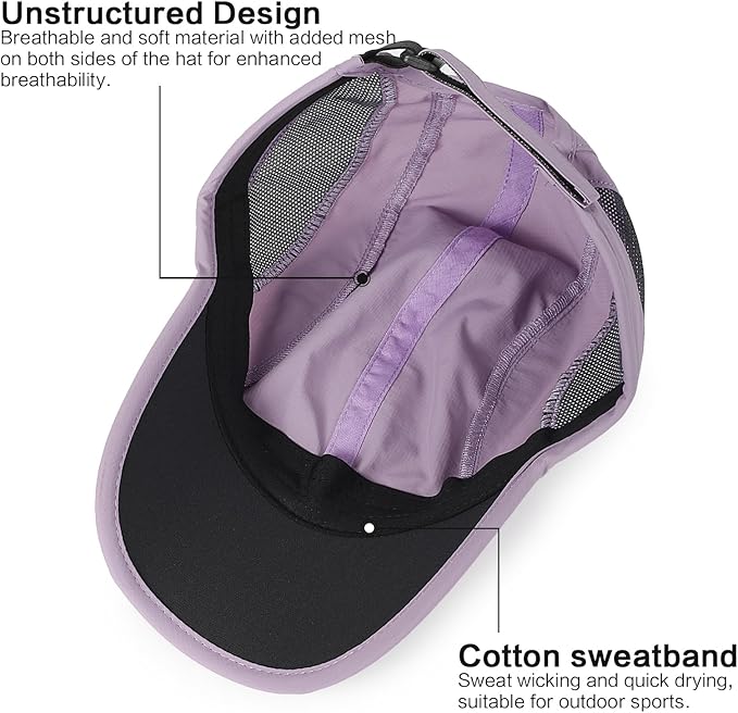 HH HOFNEN Quick Dry Baseball Cap Unstructured Running Cap Water-Resistant UPF 50+ Mesh Golf Sun Hats for Men Women