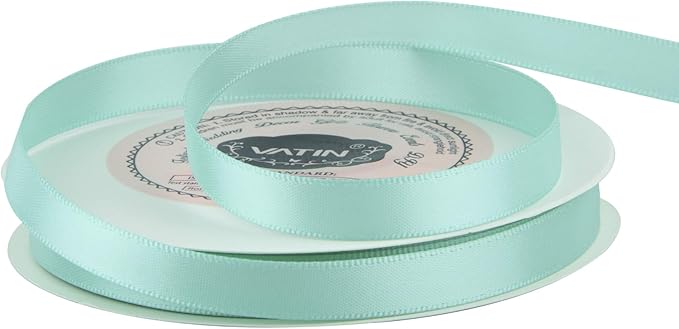 VATIN Double Face Aqua Satin Ribbon 3/8" Continuous 50 Yards, Gift Wrapping - Image 5