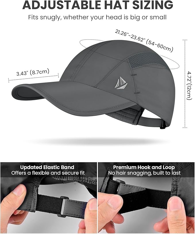 YANIKY Quick-Dry Running Hat for Men & Women Cooling Hat UPF 50+ Thin Baseball Cap Lightweight Breathable Mesh Sport Hats