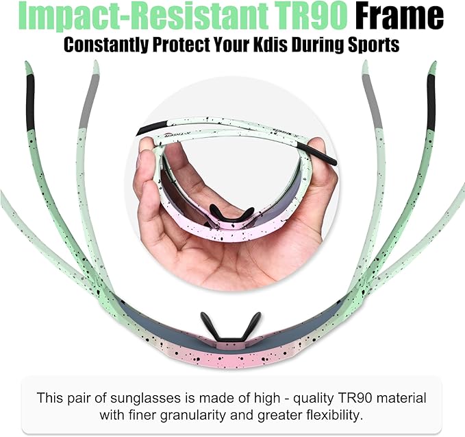 X-TIGER Kids Sunglasses Polarized Youth Baseball Sunglasses for 8-14 boys girls UV400 Sports Softball Cycling Glasses