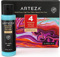 ARTEZA Acrylic Pouring Paint Set, 4 Orchid Colors, 4 oz Bottles, High-Flow Paint by ARTEZA