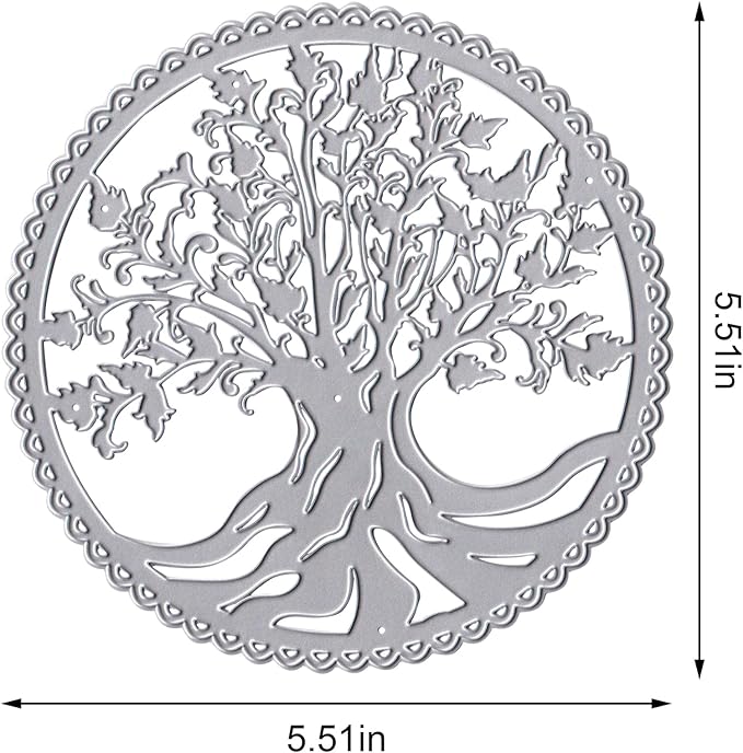 Tree Frame Metal Cutting Dies for Card Making, Tree Leaves Round Frame Die Cuts - Image 2