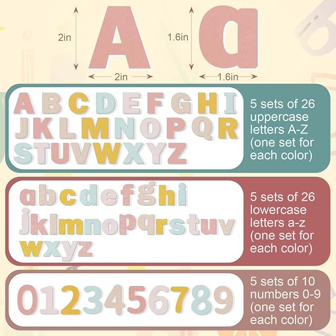 Breling 310 Pieces Felt Bulletin Board Letters Sticker - Image 2