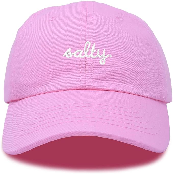 DALIX Salty Embroidered Cotton Beach Baseball Cap Adjustable Dad Hat Womens