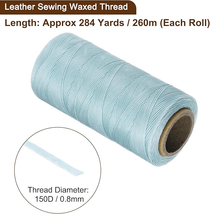 Uxcell 150D 0.8mm Flat Waxed Polyester Leather Sewing Thread, Dark Blue - Image 3