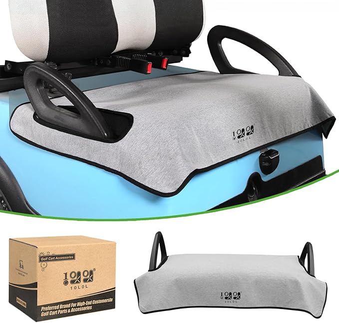 10L0L Golf Cart Seat Covers Compatible with EZGO TXT/RXV & Club Car DS/Precedent, Non-Slip Golf Cart Towel for 2/4 Person Seats, Universal Accessories for Seat Blanket (50 x 30 Inches)-Light Gray