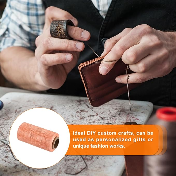 MECCANIXITY Waxed Thread, 284 Yard 0.8mm 150D Flat Wax Thread Polyester Waxed - Image 6