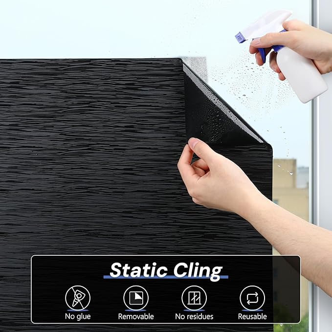 Haton Blackout Window Film, Static Cling Frosted Privacy - Image 7