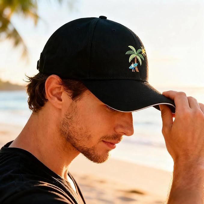Embroidered Baseball Cap for Men Women, Breathable Cotton Adjustable Hat, Various Patterns for Casual Daily Outfits