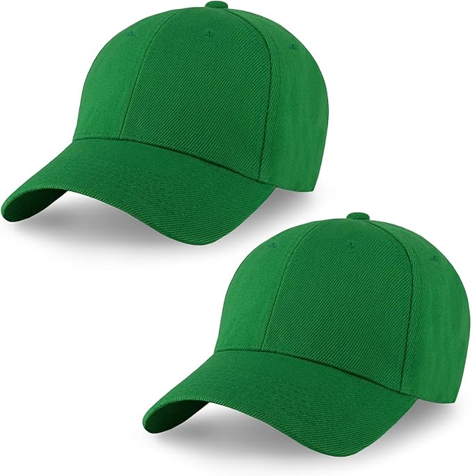 2-Pack Classic Structured Baseball Cap Adjustable Snapback Multipack Ball Caps for Custom Embroidery Running Workouts Outdoor