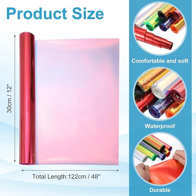 MECCANIXITY Holographic Clear PVC Vinyl Film Holographic PVC Fabric Waterproof - Image 2
