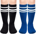 Sarfel Kids Soccer Socks Toddler Soccer Socks Girls Boys Soccer Socks Kids Tube Socks with Stripes Toddler Knee High Socks