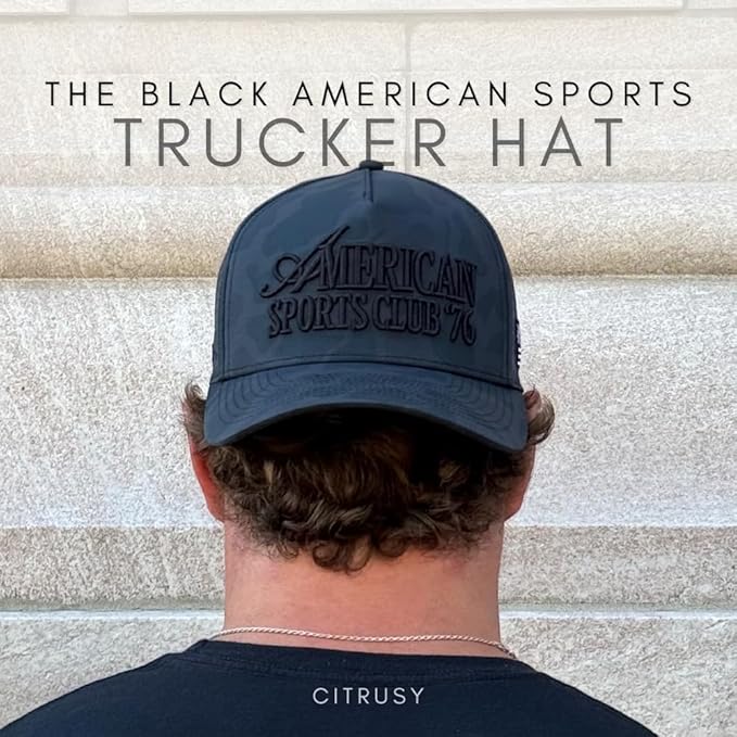 CITRUSY Athletic Trucker Golf Hat | Performance Mens 5 Panel Cap | Cool Breathable Waterproof Workout Running Snapback