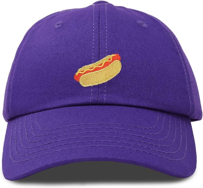 DALIX Hot Dog Hat Embroidered Mens Womens Baseball Cap