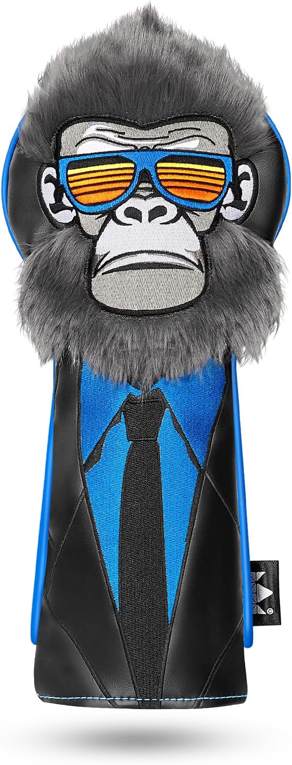Craftsman Golf Gorilla with Suits Want to Take a Vacation 460CC Driver Headcover Fairway Wood Hybrid Blade Mallet Putter Cover Gift for Men