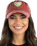 Funky Junque Distressed Vintage Baseball Cap - Embroidered Patch Women's Hat - Holiday, Lifestyle & Patriotic Designs