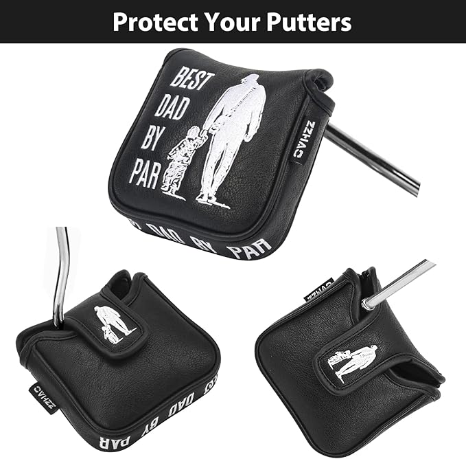 ZZHAO Golf Putter Cover - Funny Magnetic Mallet Putter Cover - Fits Most Mallet Putters - Golf Gifts for Dad - 5.5 x 4.7 x 1.2 Inches