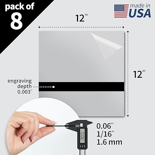 Trotec | Metallic Looking Acrylic Sheet | 12"x12"x1/16, Name Plate | USA Made - Image 2