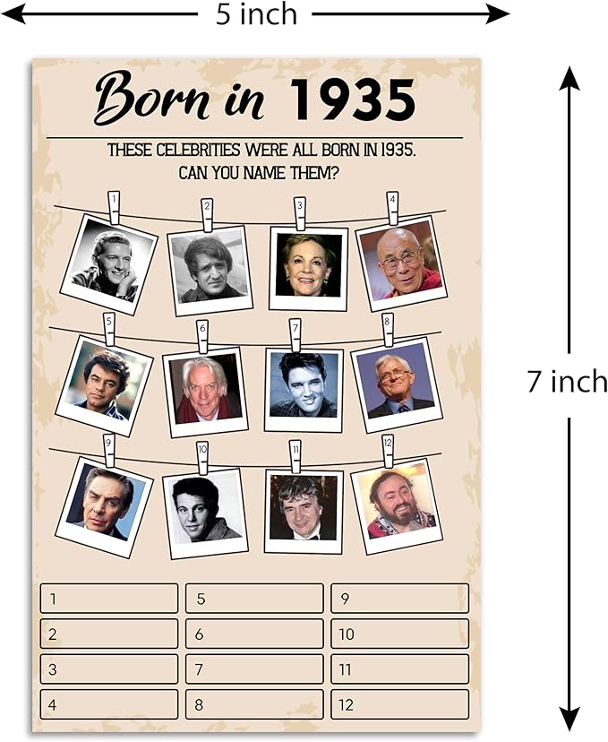90 th Birthday Party Games, Born in 1935 Games Bundle, Birthday Party Supplies - Image 2