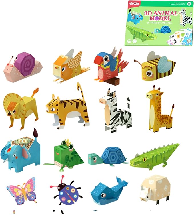 MIREONETRY Origami Kit for Kids Ages 6+, 16 Style 3D Animal Origami Paper Kit by MIREONETRY