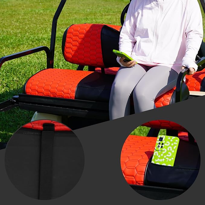 Golf Cart Seat Covers for EZGO TXT Club Car DS Gas or Electric OEM Regular Seat Cushion, No Staple, Golf Cart Vinyl Replacement Seat Cover