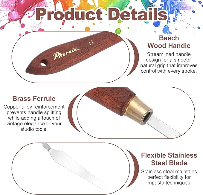 MECCANIXITY Pack of 1 Palette Knife No.11, 8.5" Long Palette Knives - Image 3