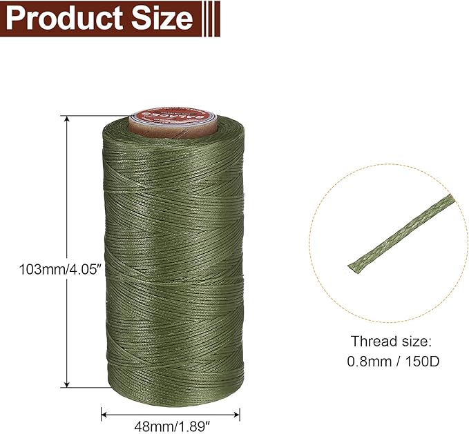 uxcell Flat Leather Sewing Waxed Thread, 270m / 295 Yards Polyester Wax String - Image 2