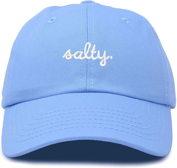 DALIX Salty Embroidered Cotton Beach Baseball Cap Adjustable Dad Hat Womens