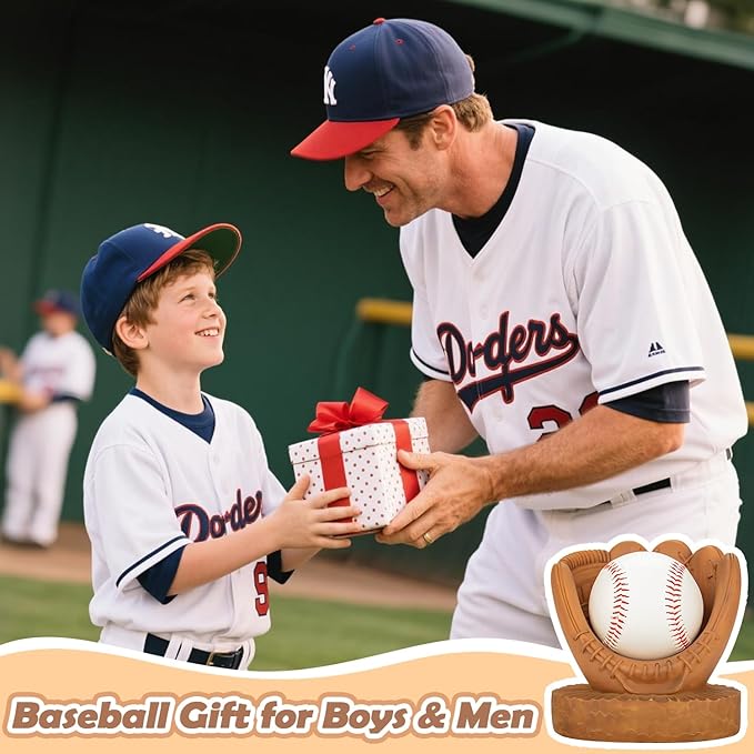 Baseball Display Case Baseball Holder: Baseball Stand Holders Balls Display Set Baseball Gifts for Boys, Sons, Men,Team Player Resin Baseball Figurines Baseball Collector Memorabilia Baseball Gifts