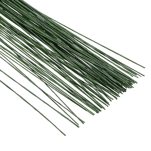 PATIKIL 26 Gauge 16" Floral Stem Wire, Dark Green - Image 4