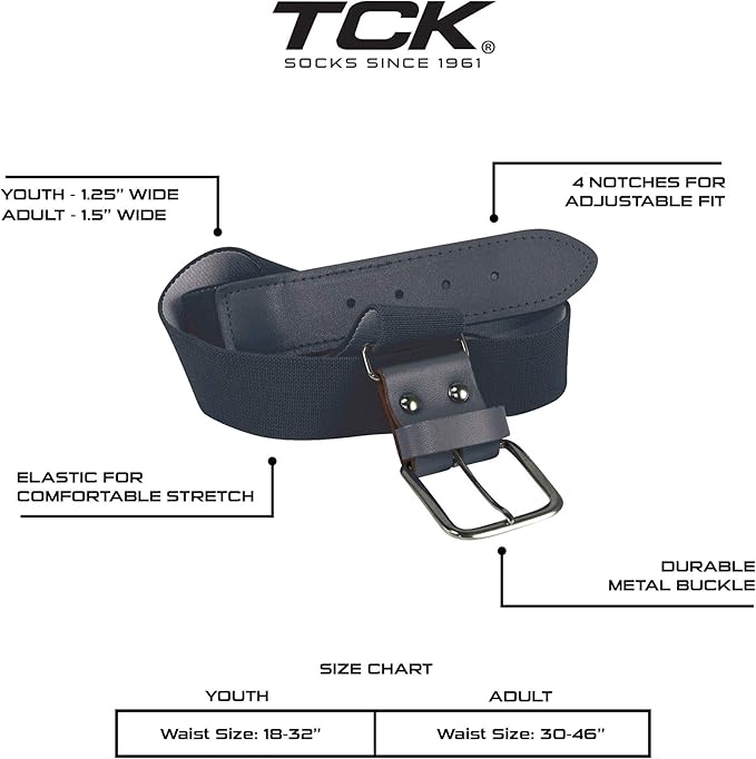 TCK Softball Baseball Belt Youth and Adult Sizes