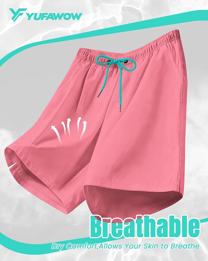 9 Inch Men Swim Trunks with Mesh Lining Quick Dry Breathable Pockets for Summer Beach Cruise Water Park Gym Running