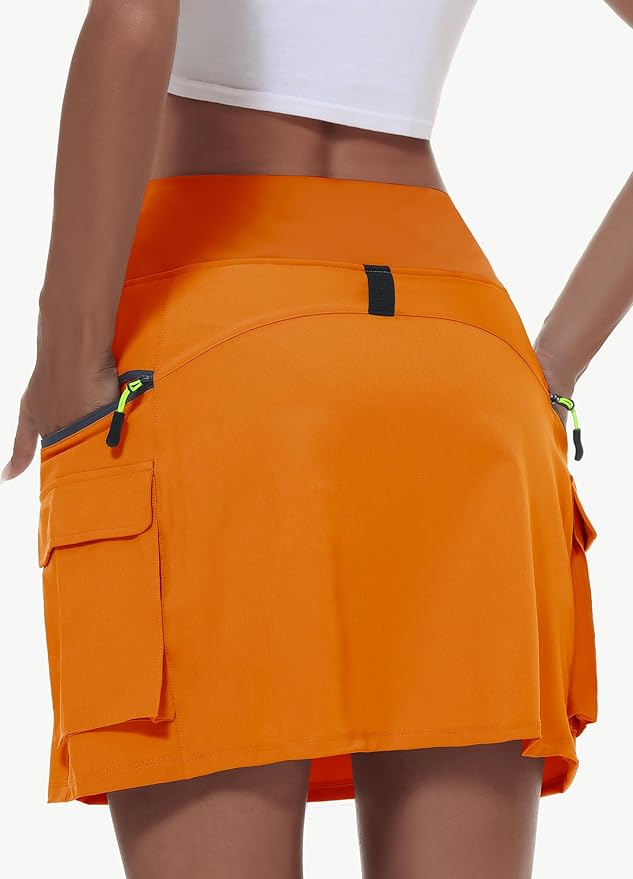 MIVEI Skorts for Woman - Hiking Cargo Skorts with Zipper Pockets, High Waisted Quick Dry Golf Workout, Dressy Casual