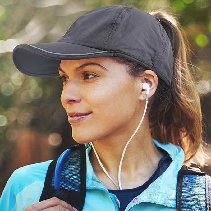 SHINCHIC Womens Ponytail Baseball Cap UPF50+ Waterproof Golf Hat High Bun Pony Cap Breathable Dad Hat for Outdoor