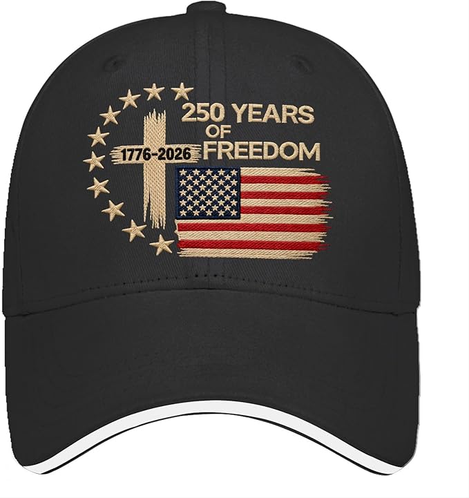 US 250 Years Freedoms 1776-2026 250th Birthday Embroidered Hats Garde Cap for Him