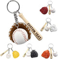 Custom Softball Keychain with Name Personalized Wooden Baseball Keyring for Girls Boys Team Gifts Softball Party Favors