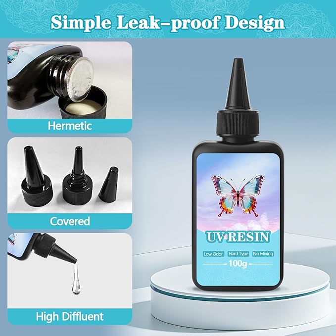 EKACO 500g UV Resin, Upgraded Hard Type Crystal Clear Ultraviolet Epoxy Resin - Image 2