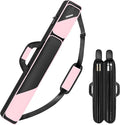 PEKREWS Pool Cue Case, Pool Stick Case 2x2 Holds 2 Sticks with 2 Accessory Zipper Pockets, Sturdy Polyester Pool Cue Carry Bag with Shoulder Strap Handle, Soft Billiard Cue Sling Bag for Men and Women