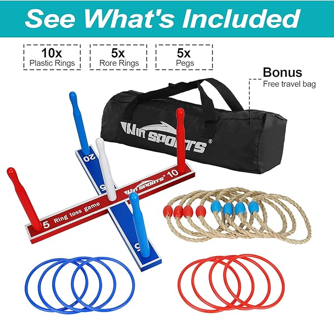Premium Wooden Ring Toss Game Set - Image 8