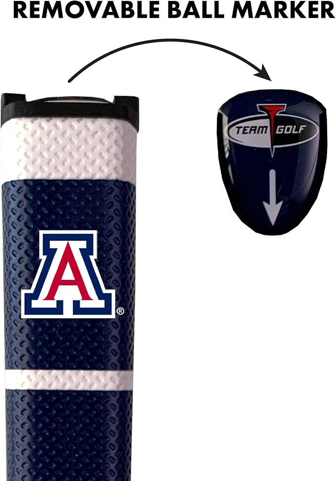 Team Golf NCAA Golf Putter Grip with Removable Gel Top Ball Marker, Durable Wide Grip & Easy to Control