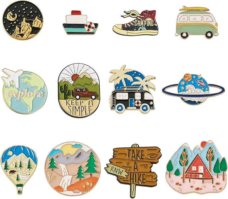 Mixed Enamel Pins for Backpacks, Beadthoven Cute Enamel Brooch Pins Set by BBBeadthoven