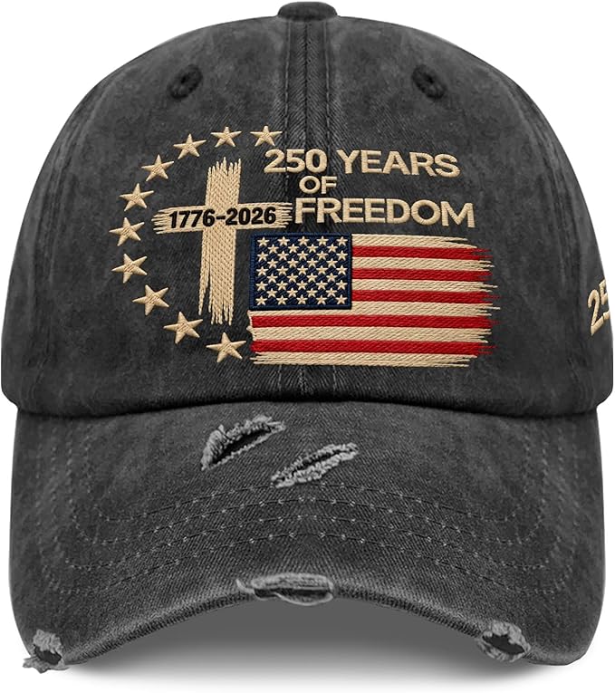 US 250 Years Freedoms 1776-2026 250th Birthday Embroidered Hats Garde Cap for Him