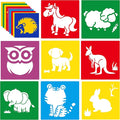 24 Pieces Stencils for Kids, Large Drawing Stencils Chalk Template, 8 Inches by LAQUEENIE