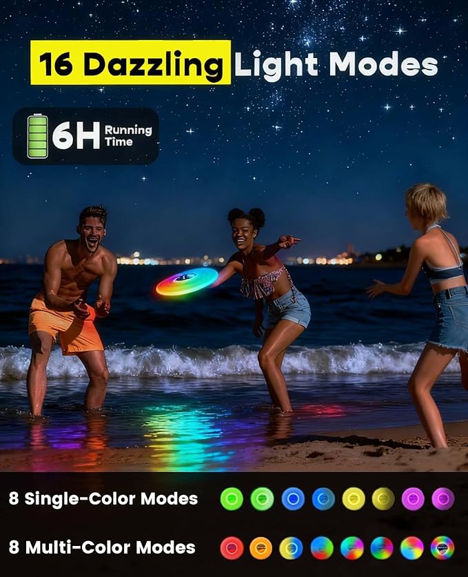 Light Up Flying Disc, 175g Glow Disc - Image 3