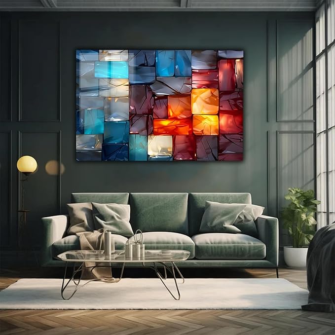 Magical Light Play and Stunning Colors Printed Tempered Glass Wall Art Painting - Image 6