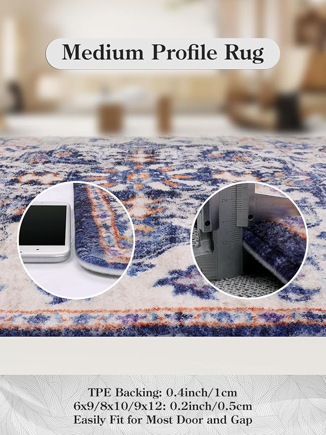Lahome Washable Runner Rug, 2x5 Bohemian Kitchen Rug Runners Low Pile Bathroom - Image 8