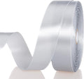 1 Inch Silver Solid Satin Ribbon, 50 Yards Craft Fabric Ribbon by YASEO