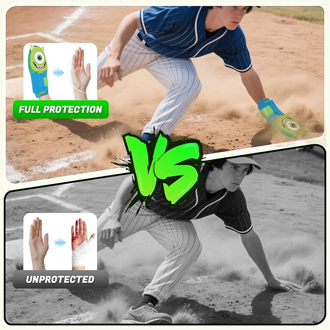 Baseball Sliding Mitt - Sliding Mitt for Youth - Drippy Drip Accessory Gingerbread Man, Coco, Scary HaHa - Softball